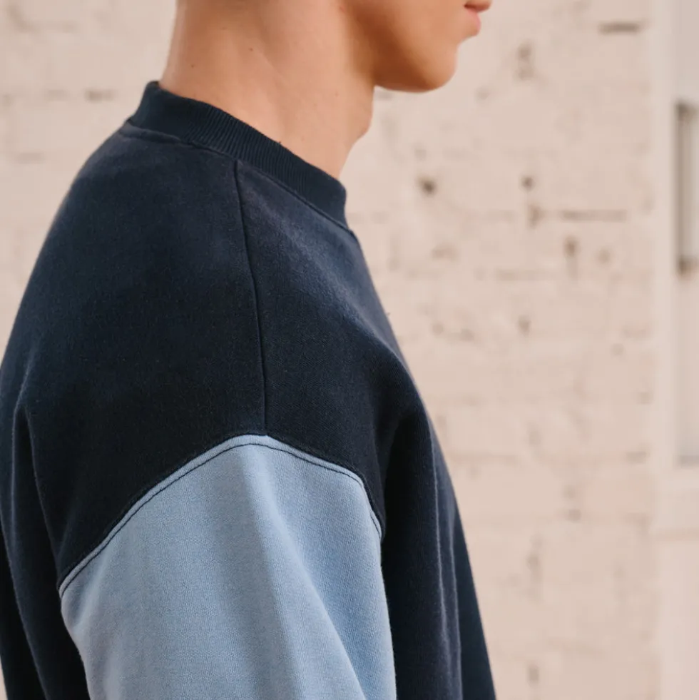 Merci - Sweat Dorian Bicolore - Marine & Bleu