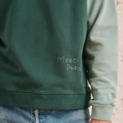 Merci - Sweat Dorian Bicolore - Vert & Vert Clair