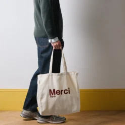Merci - Tote Bag en coton - Crème & Vin