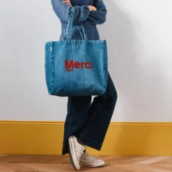 Merci - Tote Bag en coton - Denim