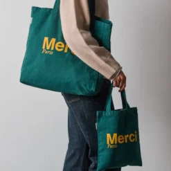 Merci - Tote Bag en coton - Forêt & Jaune