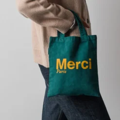 Merci - Tote Bag en coton - Forêt & Jaune