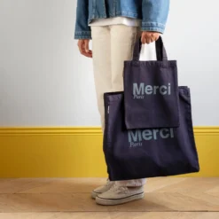 Merci - Tote Bag en coton - Marine