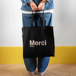 Merci - Tote Bag en coton - Noir & Crème