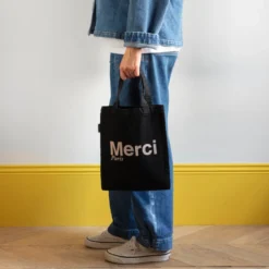 Merci - Tote Bag en coton - Noir & Crème