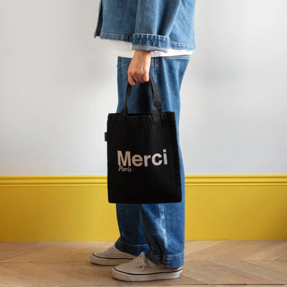 Merci - Tote Bag en coton - Noir & Crème