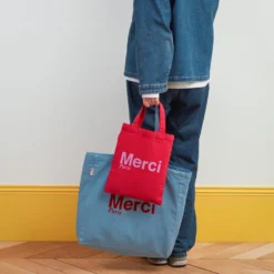 Merci - Tote Bag en coton - Rouge & Violet