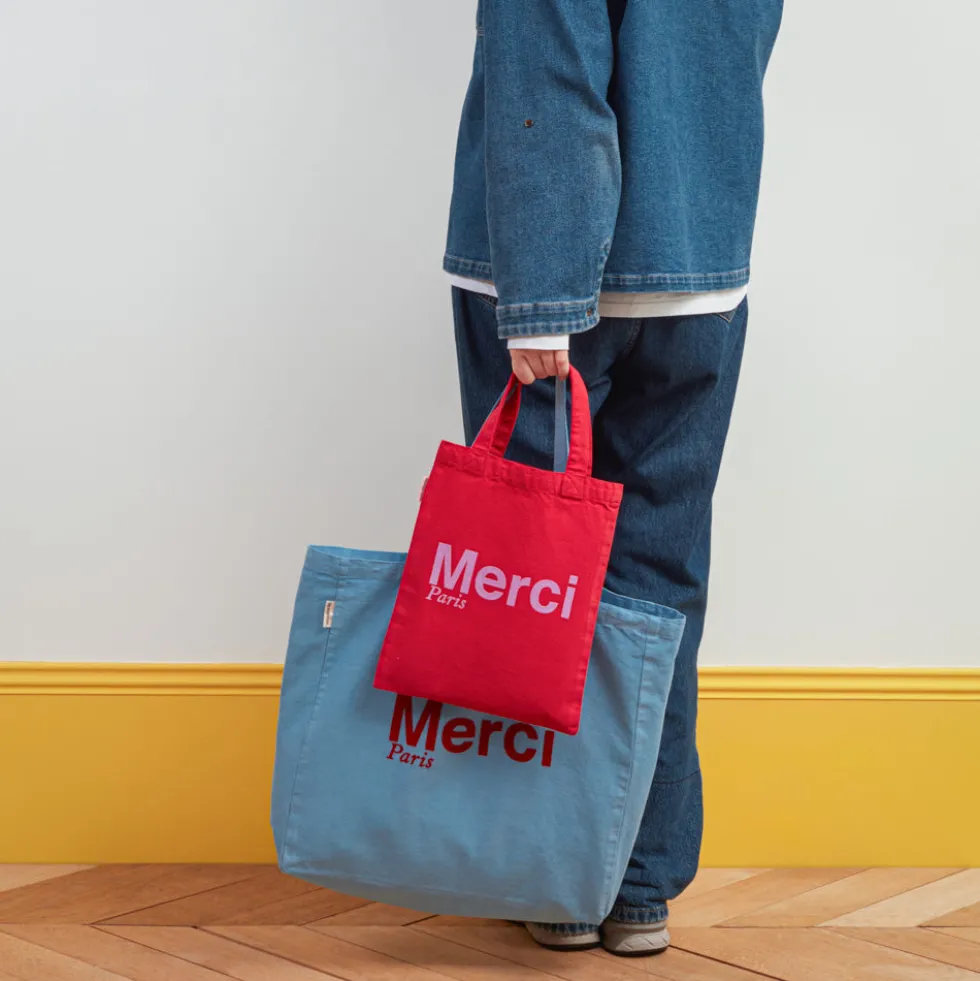 Merci - Tote Bag en coton - Rouge & Violet