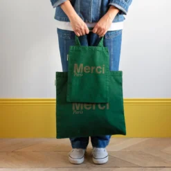 Merci - Tote Bag en coton - Vert