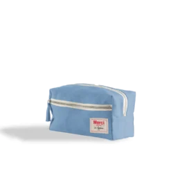 Merci - Trousse de toilette en lin lavé - Bleu Primaire