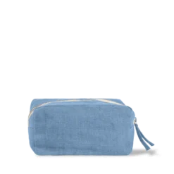 Merci - Trousse en lin lavé - Bleu Primaire