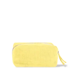 Merci - Trousse en lin lavé - Jaune Citronnade