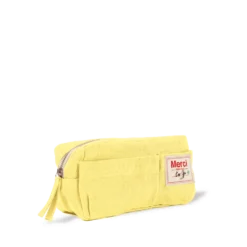 Merci - Trousse en lin lavé - Jaune Citronnade