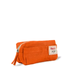 Merci - Trousse en lin lavé - Orange Zeste