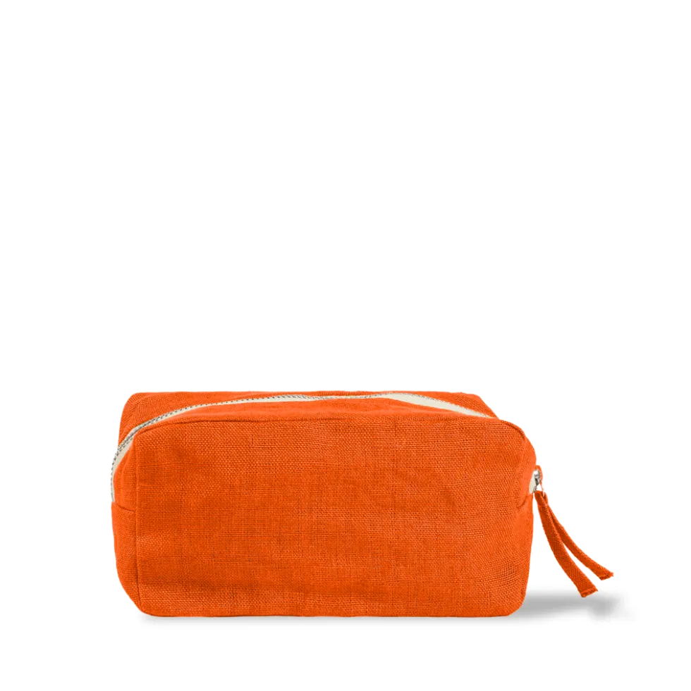 Merci - Trousse en lin lavé - Orange Zeste