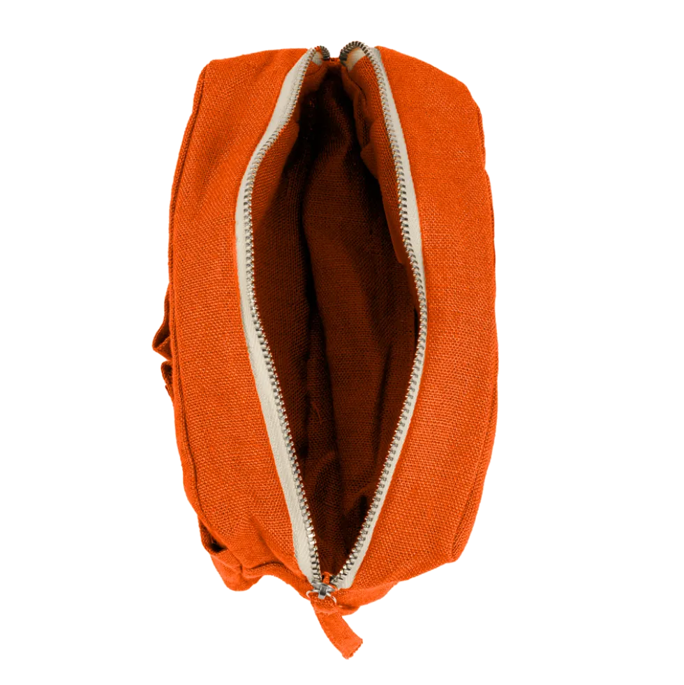Merci - Trousse en lin lavé - Orange Zeste