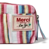 Merci - Trousse en lin lavé - Rayures Parasol