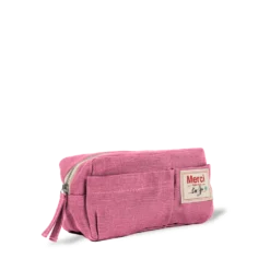 Merci - Trousse en lin lavé - Rose Garance