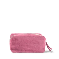 Merci - Trousse en lin lavé - Rose Garance