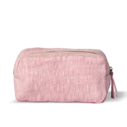 Merci - Trousse en lin lavé - Rose Granité