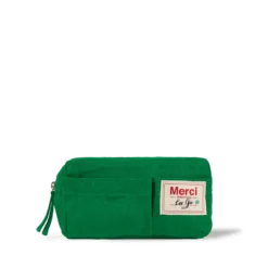 Merci - Trousse en lin lavé - Vert Potager