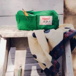Merci - Trousse en lin lavé - Vert Potager