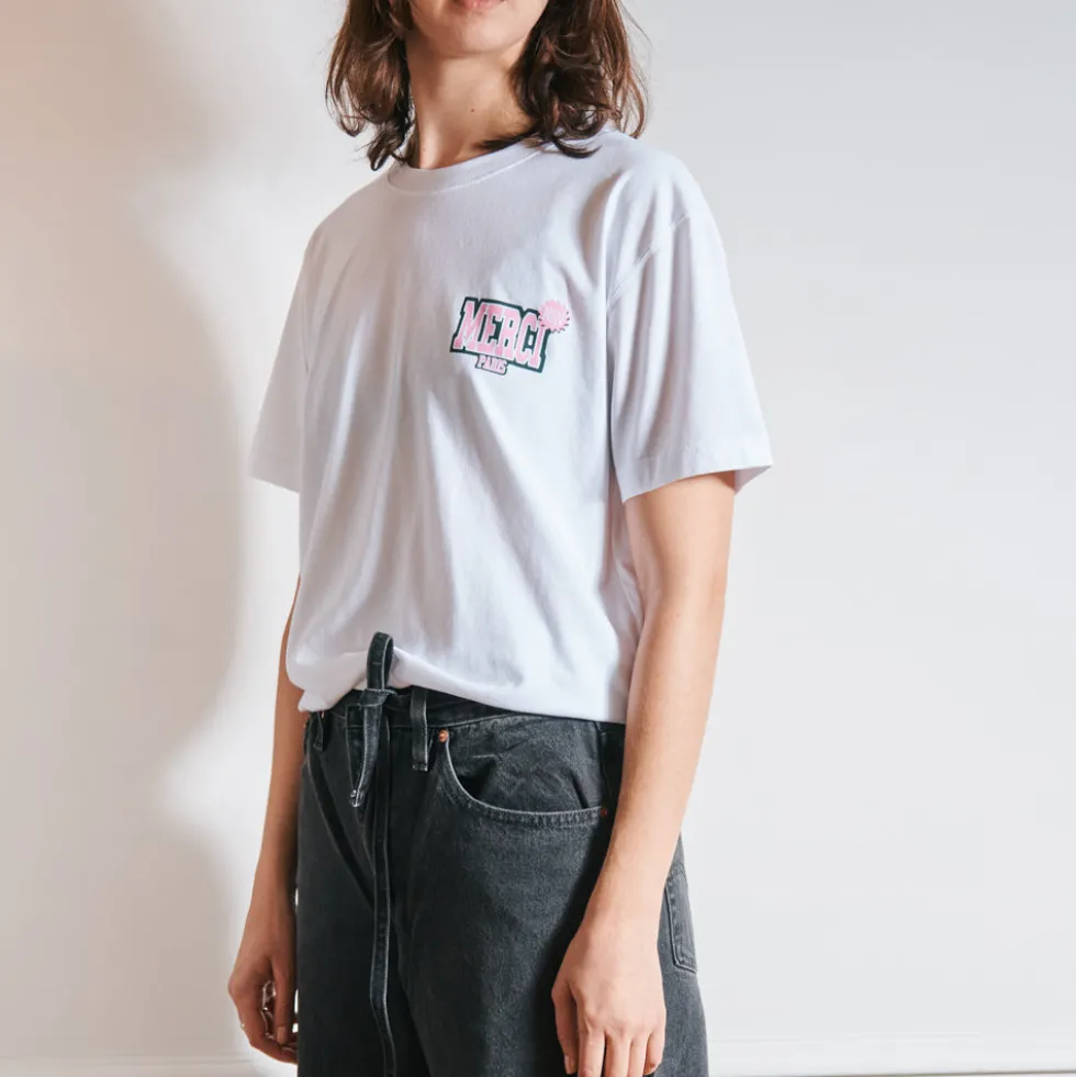 Merci - T-Shirt Enfant Non Merci College - Blanc