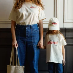 Merci - T-Shirt Enfant Non Merci "Rive Droite" - Écru
