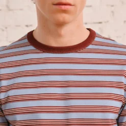 Merci - T-Shirt Julian - Bleu & Bordeaux