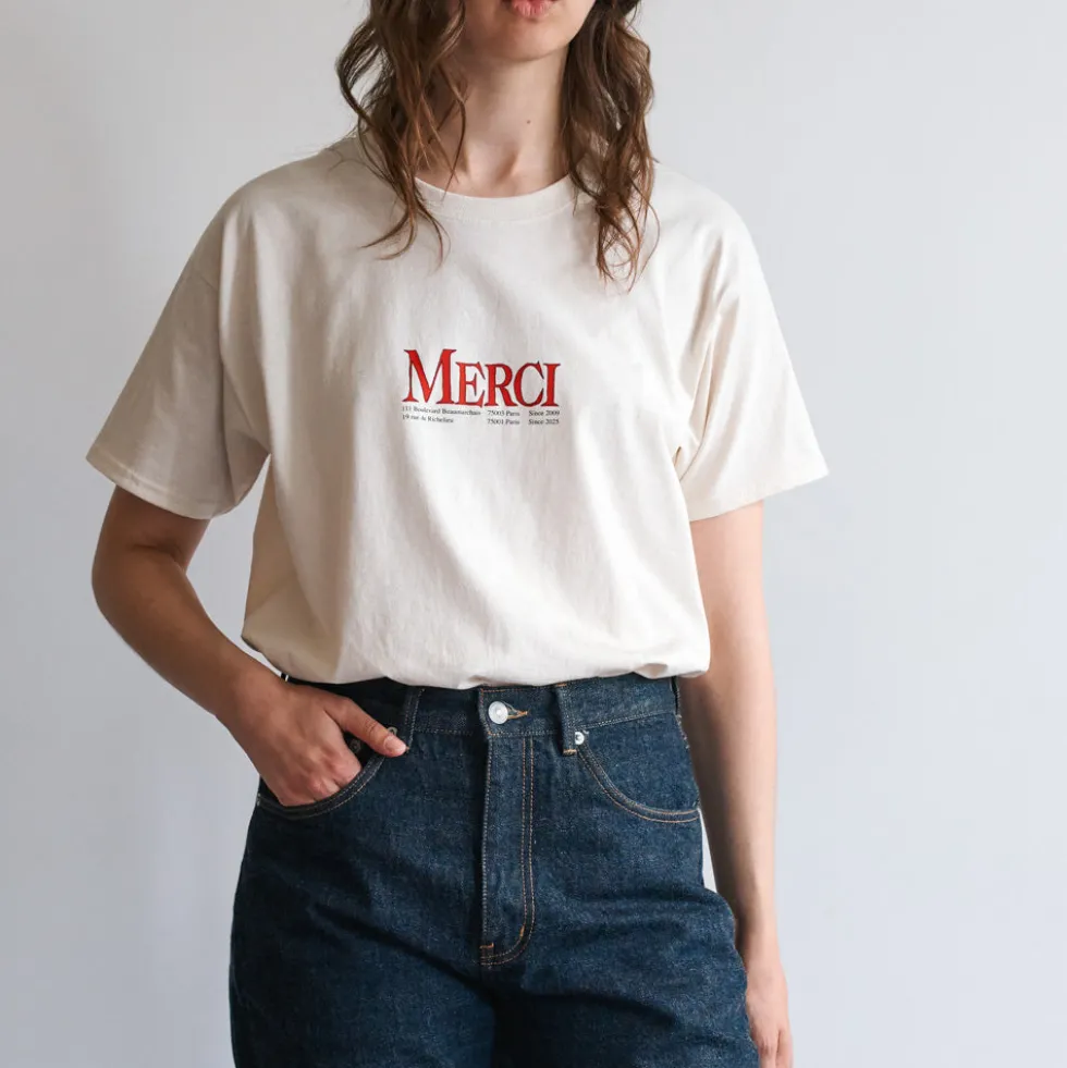 Merci - T-shirt MC Merci - Ecru