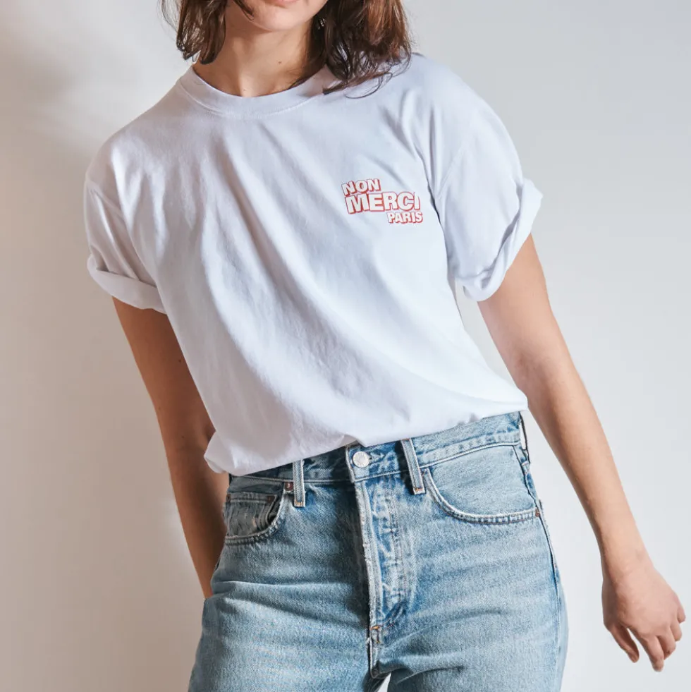 Merci - T-Shirt Non Merci - Blanc