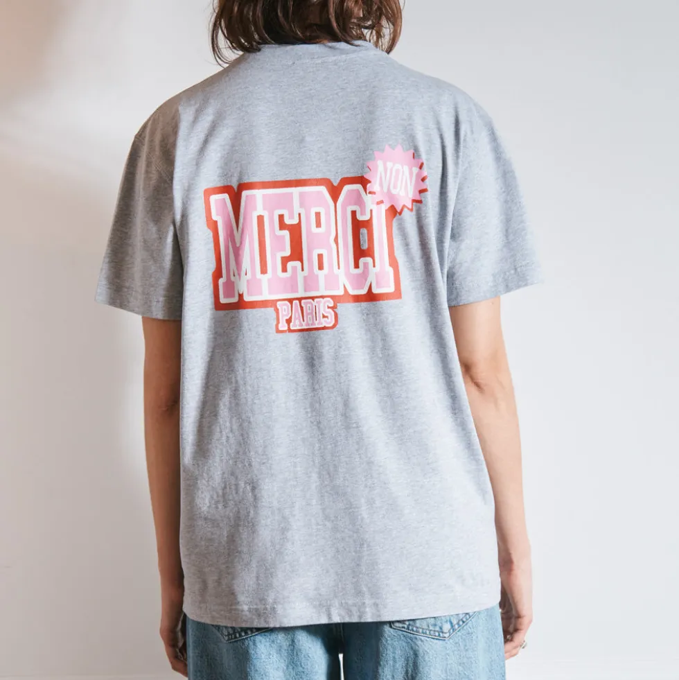 Merci - T-Shirt Non Merci College - Gris