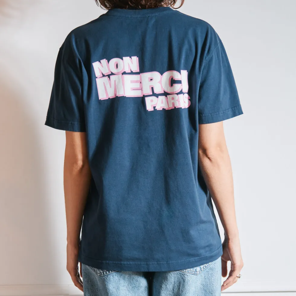 Merci - T-Shirt Non Merci - Marine