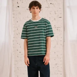Merci - T-Shirt Rob Rayures - Vert