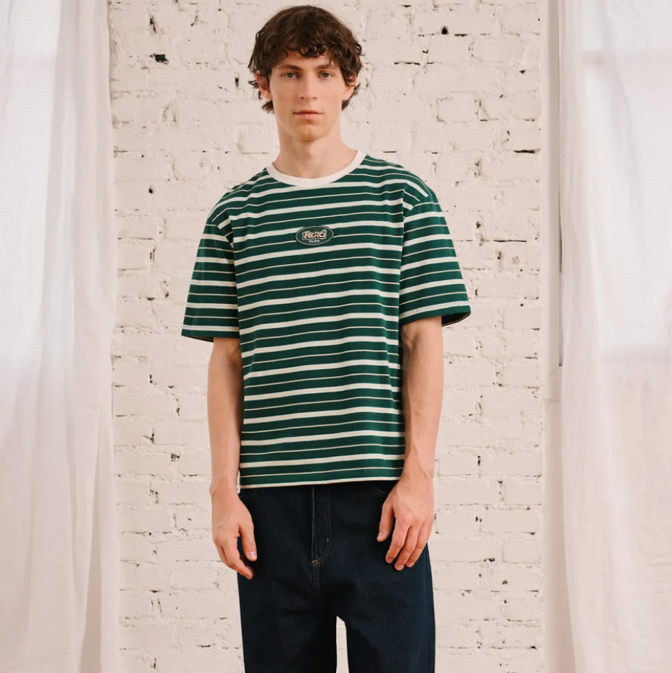 Merci - T-Shirt Rob Rayures - Vert