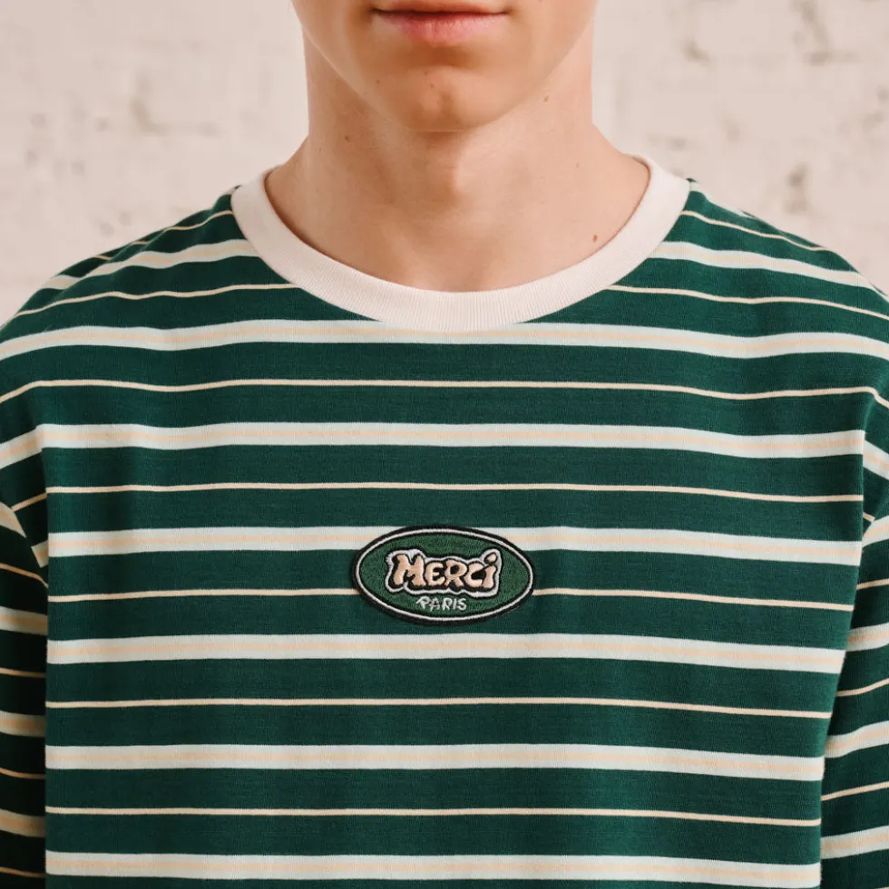 Merci - T-Shirt Rob Rayures - Vert