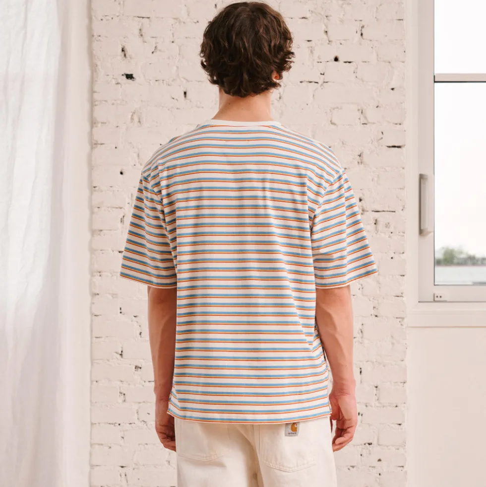 Merci - T-Shirt Vadim Rayé - Blanc & Bleu