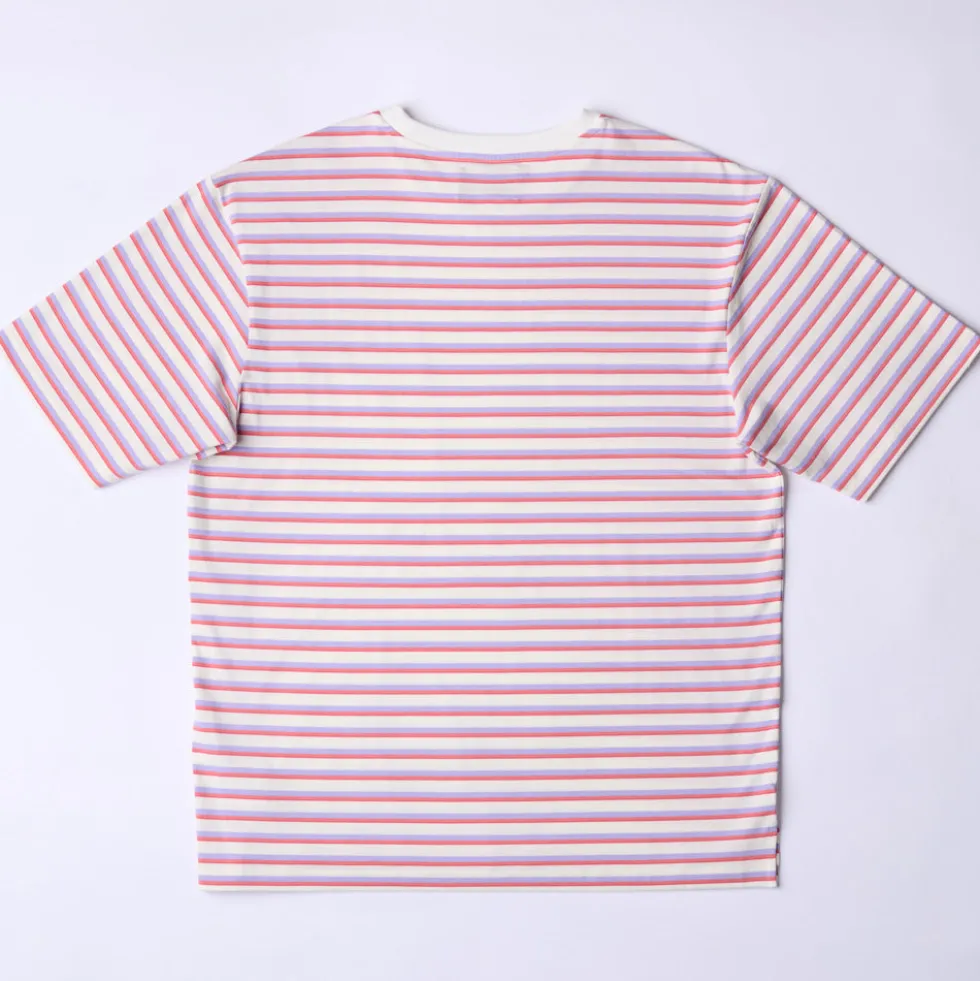 Merci - T-Shirt Vadim Rayé - Blanc & Mauve