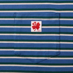 Merci - T-Shirt Vadim Rayé - Indigo & Vert