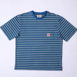 Merci - T-Shirt Vadim Rayé - Indigo & Vert