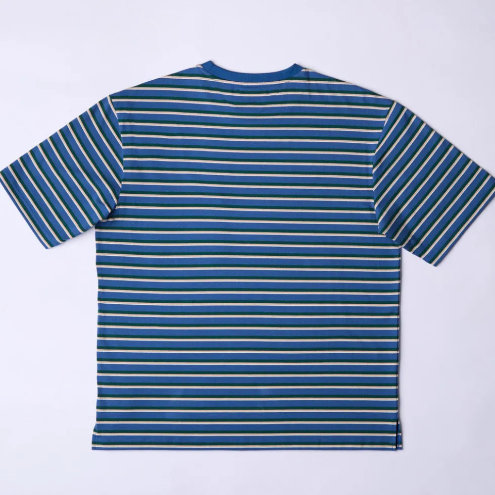 Merci - T-Shirt Vadim Rayé - Indigo & Vert