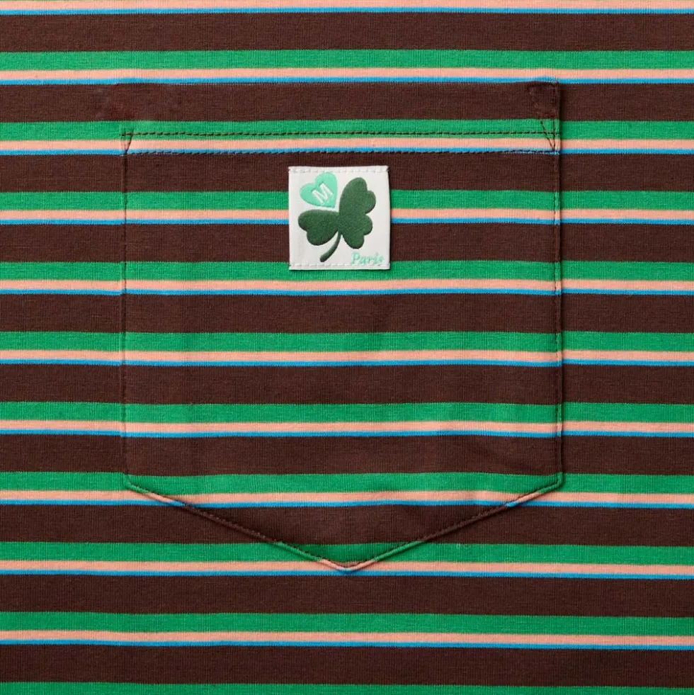 Merci - T-Shirt Vadim Rayé - Marron & Vert