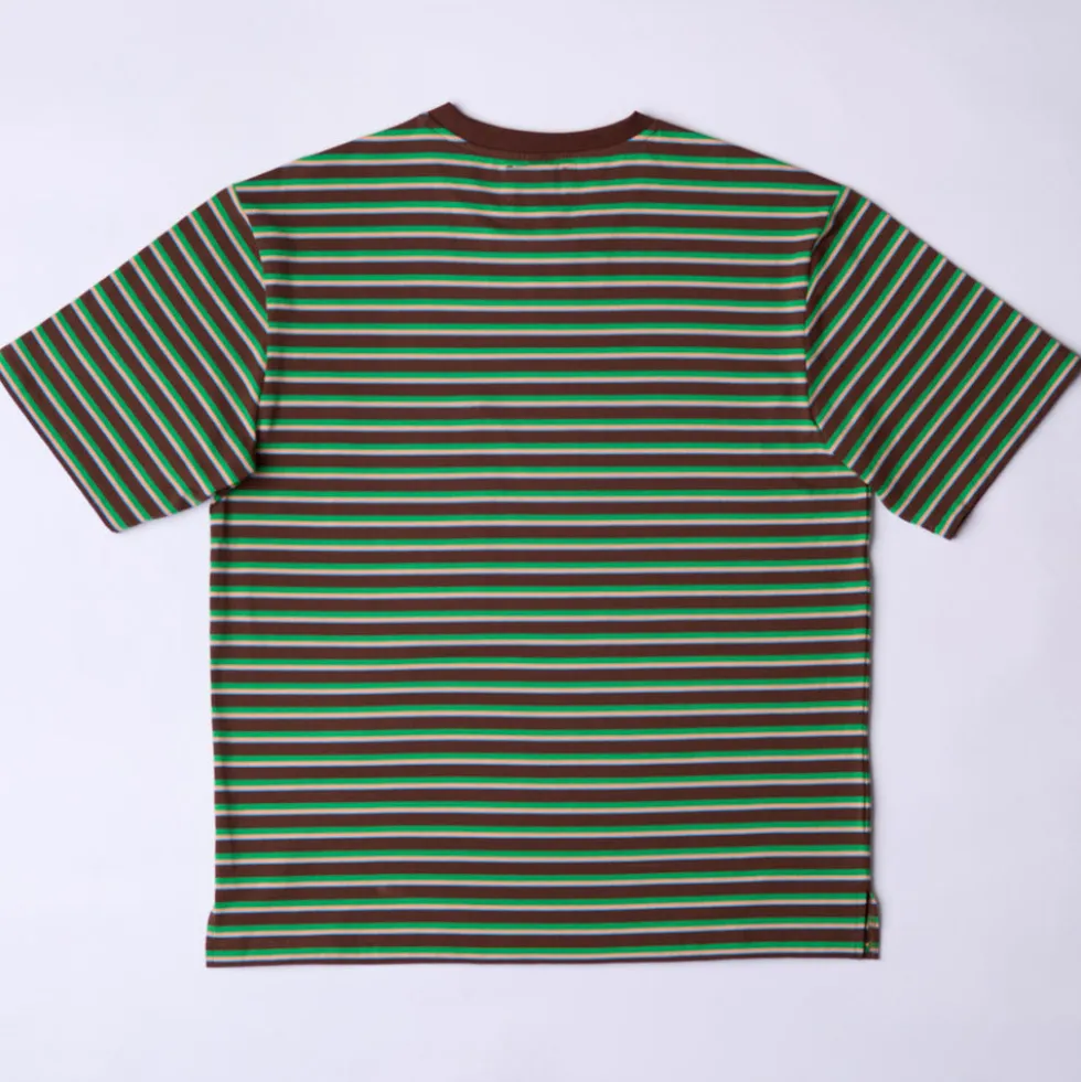 Merci - T-Shirt Vadim Rayé - Marron & Vert