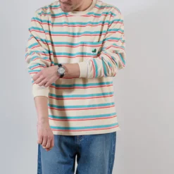 Merci - T-shirt Vadim Stripes LS - Pink
