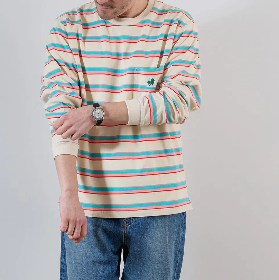 Merci - T-shirt Vadim Stripes LS - Pink