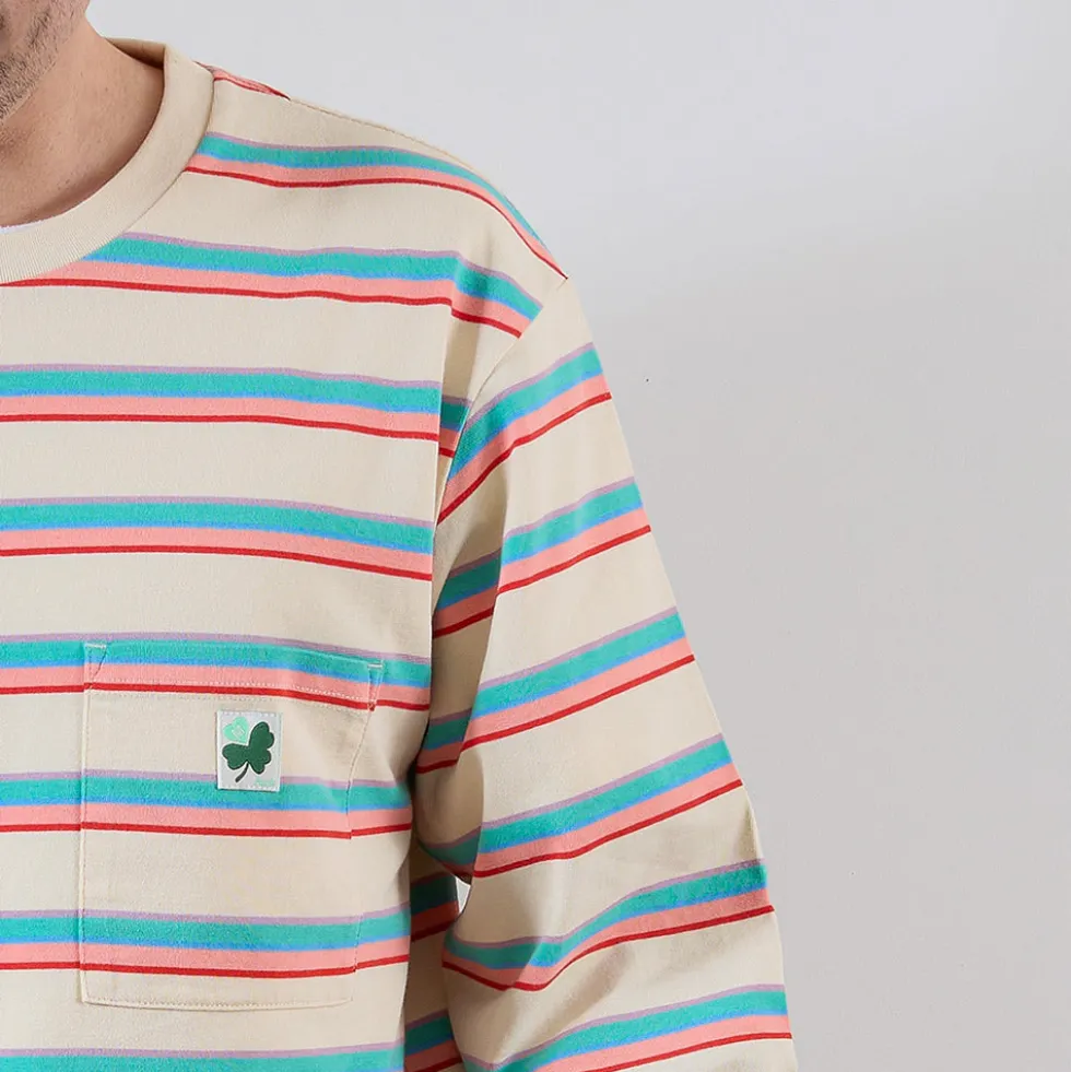 Merci - T-shirt Vadim Stripes LS - Pink