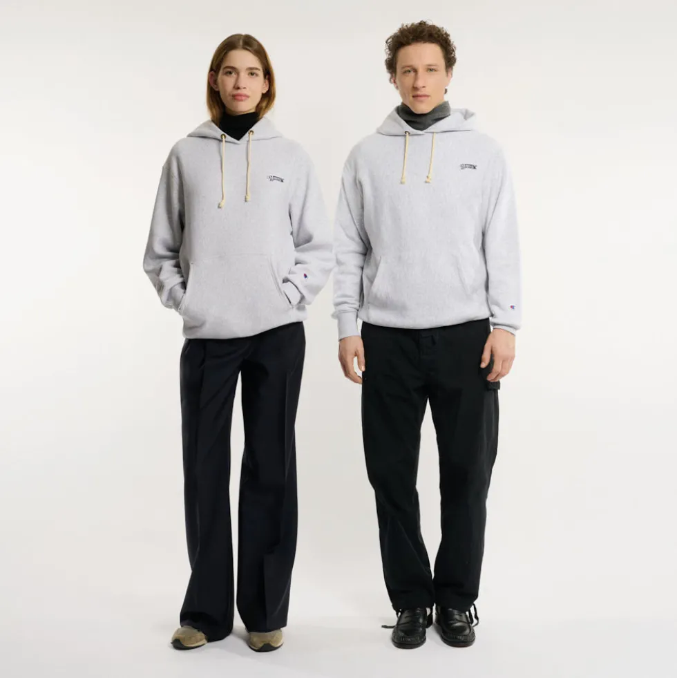 Merci x Champion - Sweat à Capuche Merci Patch- Gris
