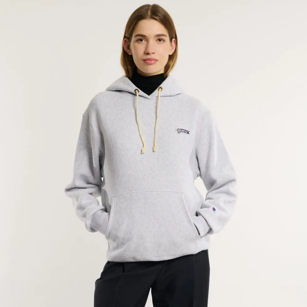 Merci x Champion - Sweat à Capuche Merci Patch- Gris