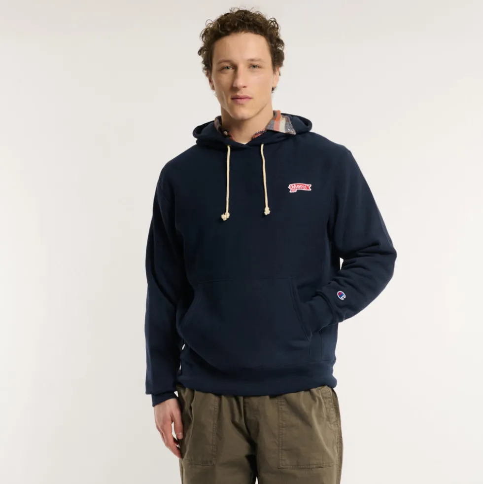 Merci x Champion - Sweat à Capuche Merci Patch - Navy
