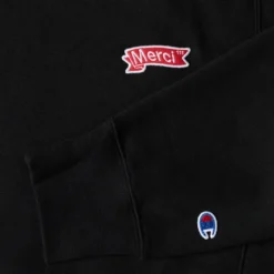 Merci x Champion - Sweat à Capuche Merci Patch - Noir